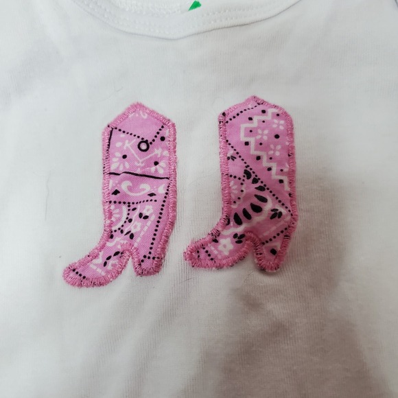 PINK Bandana  Western Cowgirl One Pc Sz 18 M Baby Korral Cowgirl‎ Boots - Picture 2 of 9